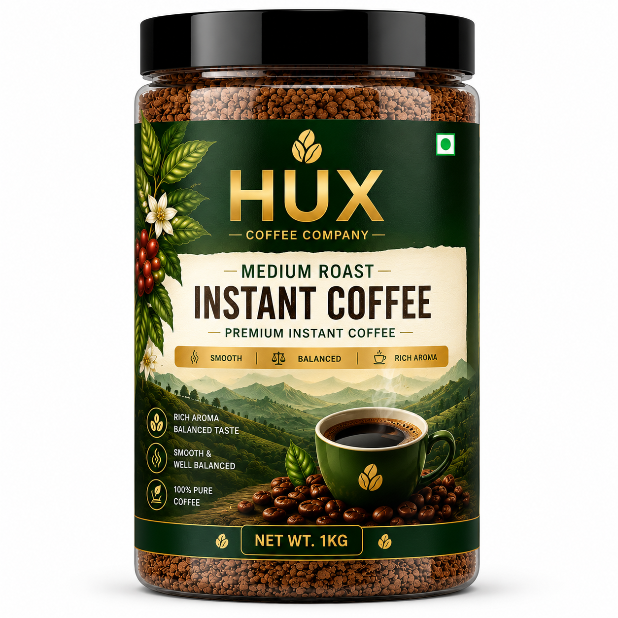 Medium Roast Instant Coffee – Premium Commercial Instant Coffee for HORECA | HUX Coffee Company | HUX Mandi